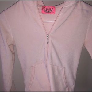 Juicy Couture baby pink zip up hoodie-Perite